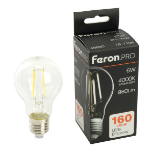 Изображение товара FERON Лампа светодиодная, 980LM 6W 175-265V E27 4000K, LB-1106