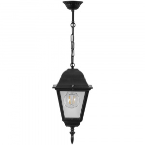 FERON Светильник садово-парковый 4105/PL4105 четырехгранный на цепочке 60W E27 230V, черный