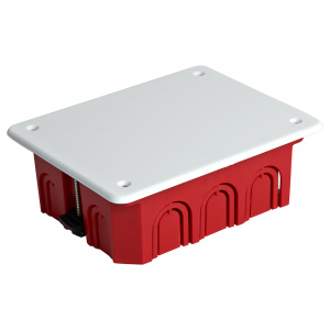 STEKKER EBX30-02-1-20-120 Коробка монтажная для полых стен, с пластиковыми зажимами, с крышкой, 120*92*45мм, IP20, красный (GE41028)