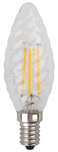 Лампочка светодиодная ЭРА F-LED BTW-5W-827-E14 Е14 / E14 5Вт филамент свеча витая матовая теплый белый свет