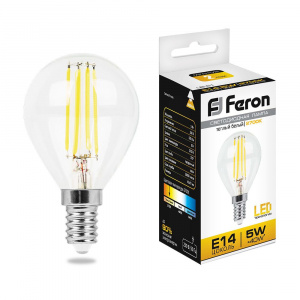 FERON Лампа светодиодная LB-61 Шарик E14 5W 2700K