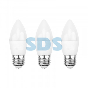 Лампа светодиодная Свеча CN 7,5Вт E27 713Лм 4000K нейтральный свет (3 шт/уп) REXANT