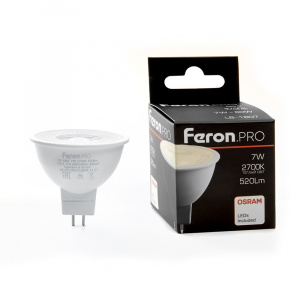 FERON Лампа светодиодная, (7W) 230V G5.3 2700K MR16 с линзой 110 градусов, LB-1607