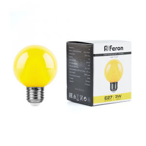 FERON Лампа светодиодная LB-371 Шар E27 3W желтый