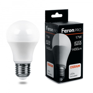 FERON PRO Лампа светодиодная LB-1017 (17W) 230V E27 4000K A65 OSRAM LED*