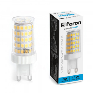 FERON Лампа светодиодная, (11W) 230V G9 6400K JCD, LB-435
