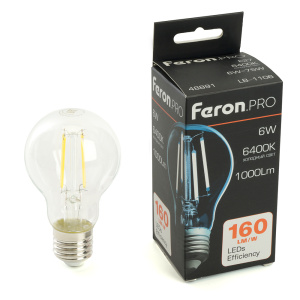 Изображение товара FERON Лампа светодиодная, 1000LM 6W 175-265V E27 6400K, LB-1106