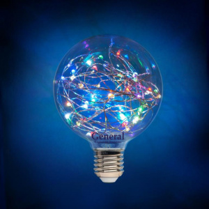 GENERAL лампа светодиодная декоративная GLDEN-G95SW-1-230-E27-RGB
