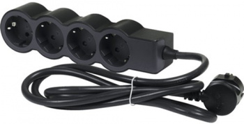 Legrand Удлинитель серии "Стандарт" 4 x 2К+З с кабелем 1,5 м., цвет: черный