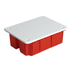 STEKKER EBX30-01-1-20-120 Коробка монтажная для сплошных стен, с крышкой, 120*92*45мм, IP20, красный (GE41008)