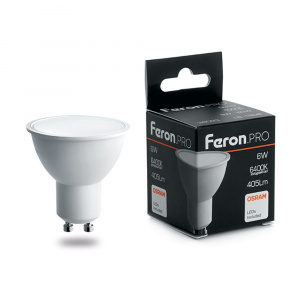 FERON PRO Лампа светодиодная LB-1606 (6W) 230V GU10 6400K MR16 OSRAM LED*