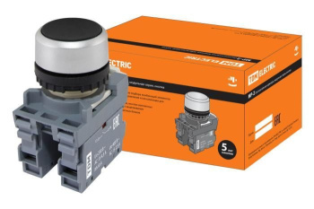 Изображение товара Кнопка с фиксацией MP2-20B в сборе d22мм 1з+1р черная TDM