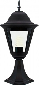 FERON Светильник садово-парковый 4204/PL4204 четырехгранный на постамент 100W E27 230V, черный