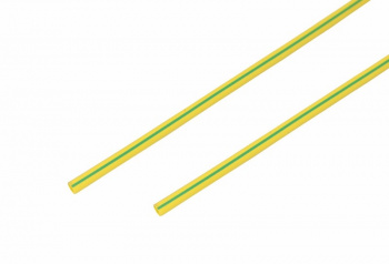 Трубка термоусаживаемая ТУТ нг 3,0/1,5мм, желто-зеленая, упаковка 50 шт. по 1м REXANT