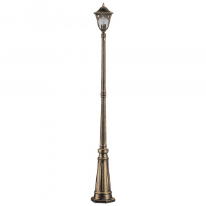 FERON Светильник садово-парковый PL4087 столб четырехгранный 100W E27 230V, черное золото