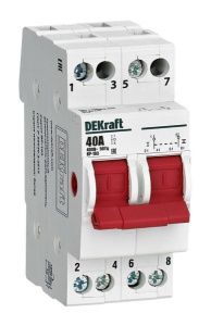 Изображение товара SYSTEME ELECTRIC DEKraft Трехпозиционный выключатель-разъединитель 2P 40A ВР-102