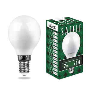 FERON Лампа светодиодная SAFFIT SBG4507 Шарик E14 7W 6400K