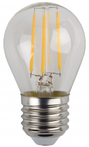 Лампочка светодиодная ЭРА F-LED P45-7W-840-E27 E27 / Е27 7Вт филамент шар нейтральный белый свет
