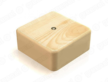 GREENEL Коробка распределительная для наружного монтажа с кабель-каналом  75х75х28мм, IP40, цвет-СОСНА (80шт)