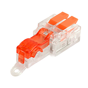 STEKKER Зажим прокалывающий ответвительный 0,75-1 мм2 c ответвительной клеммой LD219 на 2 выход, прозрачный/красный (упаковка 10 шт) LD503-2-10