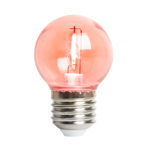 FERON Лампа светодиодная, (2W) 230V E27 красный G45 прозрачная, LB-383
