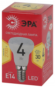 Лампочка светодиодная ЭРА RED LINE LED R39-4W-827-E14 R Е14 / E14 4Вт рефлектор теплый белый свет