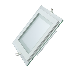 Светильник Gauss, квадратный с декоративным стеклом,160х160х30, d118x118 12W 3000K, 900 лм