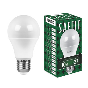 SAFFIT Лампа светодиодная, 10W 230V E27 4000K A60, SBA6010