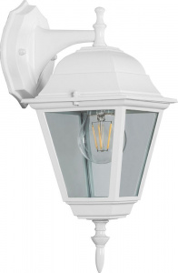 FERON Светильник садово-парковый 4202/PL4202 четырехгранный на стену вниз 100W E27 230V, белый