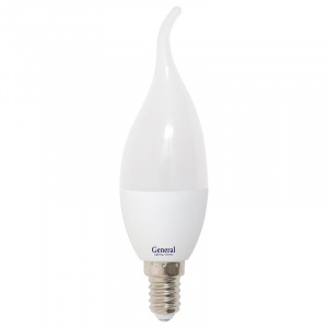 GENERAL лампа светодиодная матовая, свеча GLDEN-CFW-8-230-E14-4500