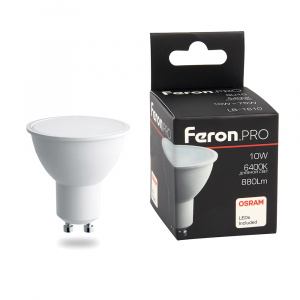 FERON Лампа светодиодная, (10W) 230V GU10 6400K MR16, LB-1610