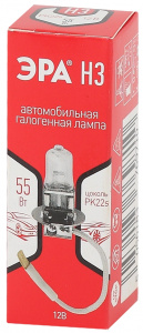 ЭРА Автолампа Н3 12V 55W PK22s (лампа головного света, противотуманные огни)