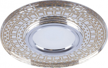 FERON Светильник встраиваемый с LED подсветкой CD981 потолочный MR16 G5.3 прозрачный, золото