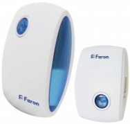 FERON звонок беспроводной E-376 36 мелодий 2*1,5V белый с синим IP20*