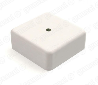 GREENEL Коробка распределительная для наружного монтажа с кабель-каналом  75х75х28мм, IP40, цвет-БЕЛЫЙ (80шт)