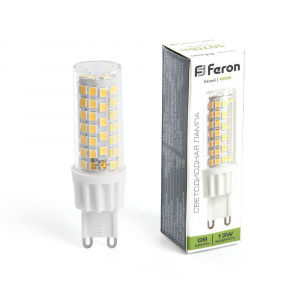 FERON Лампа светодиодная, (13W) 230V G9 4000K JCD, LB-436