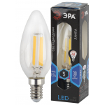 Лампочка светодиодная ЭРА F-LED B35-5W-840-E14 Е14 / Е14 5Вт филамент свеча нейтральный белый свет.