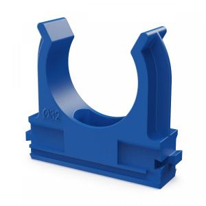 ПРОМРУКАВ Крепёж-клипса для труб АБС-пластик синяя d32 мм (25шт/500шт уп/кор)