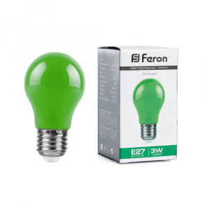 FERON Лампа светодиодная LB-375 E27 3W зеленый