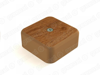 GREENEL Коробка распределительная для наружного монтажа с кабель-каналом  50х50х20мм, IP40, цвет-ОРЕХ(4уп*48шт/192шт)