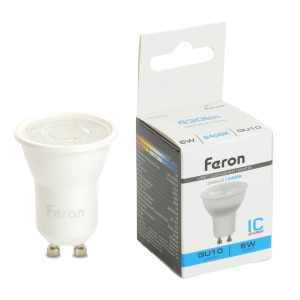 Изображение товара FERON Лампа светодиодная, (5W) 230V GU10 6400K MR11 с линзой 38 градусов, LB-272