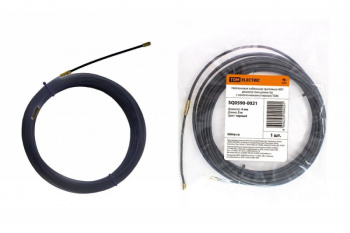 Нейлоновая кабельная протяжка НКП диаметр 4мм длина 5м с наконечниками (черная) TDM