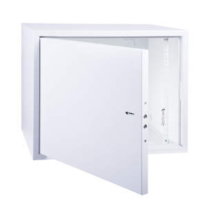 Шкаф настенный 19" "АНТИВАНДАЛЬНЫЙ" распашной 10U 600×500×500мм, (ШxГxВ) RAL 7035 REXANT от оптового интернет-магазина Макел25.