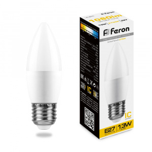 FERON Лампа светодиодная LB-970 Свеча E27 13W 2700K