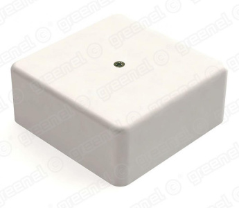 GREENEL Коробка распределительная для наружного монтажа с кабель-каналом  100х100х44мм, IP40, цвет-БЕЛЫЙ (25шт)