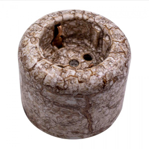 BIRONI Розетка с заземляющим контактом R, керамика, цвет мрамор