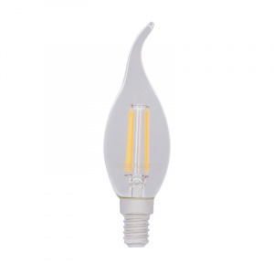 Лампа филаментная Свеча на ветру CN37 9,5Вт 950Лм 4000K E14 прозрачная колба REXANT