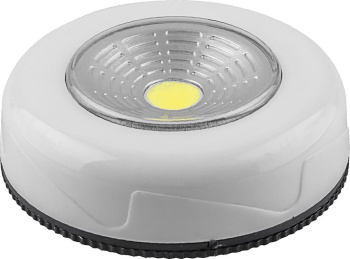 FERON Светодиодный светильник-кнопка  (3шт в блистере) 1LED 2W (3*AAA в комплект не входят),  69*25мм, белый, FN1205