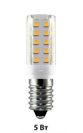 Лампа светодиодная Е14-5 Вт-230 В-3000 К, SMD, 16x54 мм TDM