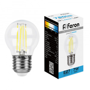 FERON Лампа светодиодная, (7W) 230V E27 6400K, LB-52